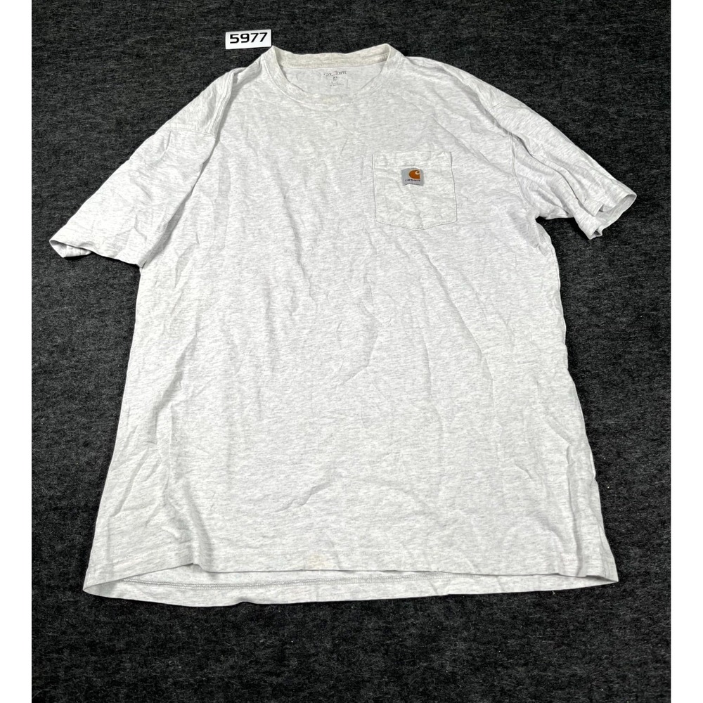 Carhartt Iconic K87 Pocket T Shirt Mens XL Gray Cotton Loose Fit Short Sleeve